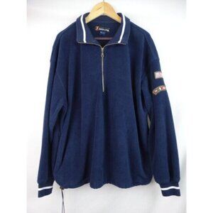 Players Edition Divots Men's Sweatshirt Size Large Blue  1/4 Zip Long Sleeve Top